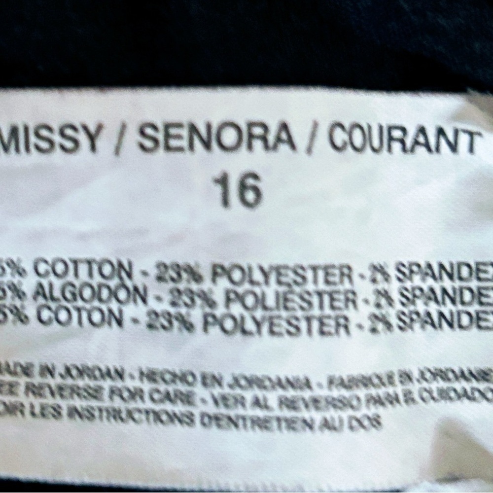 Nine West Cigarette Jeans, Size 16r/33, Dark Wash Blue Denim - Picture 11 of 14